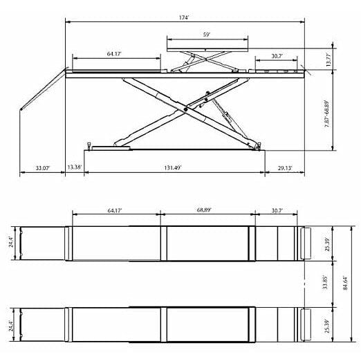 Aston Full-Rise Alignment Scissor Lift 10000 lbs. Double Scissors - AASL-FR100